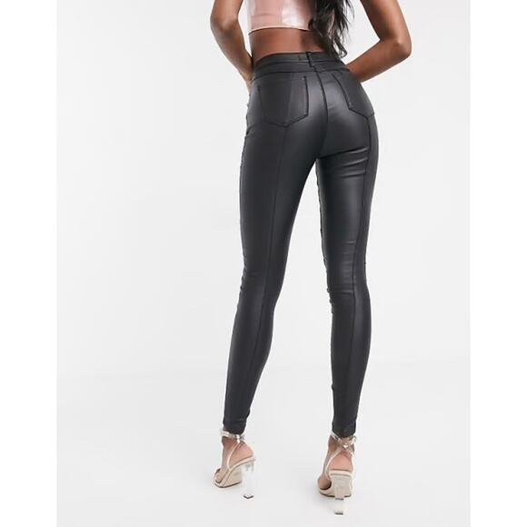 Missguided Moto coated vice skinny jeans in black with zip details size 12 $45 - Picture 3 of 12